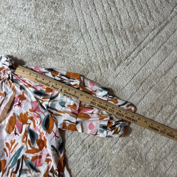 Amaryllis M L Multi Color Ruffled Blouse Flower - Picture 9 of 9